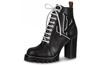 LOUIS VUITTON Trail Ankle Boots Women's Black White