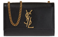 SAINT LAURENT Grained Calfskin Crossbody Bag Shoulder Bag Women's Black