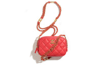 CHANEL Sheepskin Camera Bags Shoulder Bag Crossbody Bag Women's Red