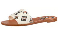 LOUIS VUITTON Lock It Rubber Sole Totem Slip Resistant Slide Slippers Women's Beige