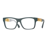 CHANEL Metal Acetate Square Eyeglass Frames Unisex Green
