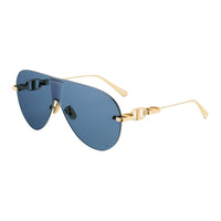 DIOR Metal Irregular Shape Sunglasses Women's Gold