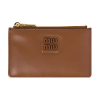 MIU MIU Leather Envelope Bag Wallets Regular Women's Brown