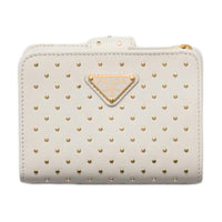 PRADA Leather Wallet Women's White