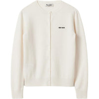 MIU MIU Cashmere Knit Cardigan Knitwear Women's White