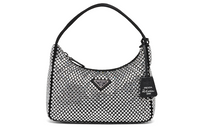 PRADA Re Edition Faux Crystal HOBO Shoulder Bag Women's Black
