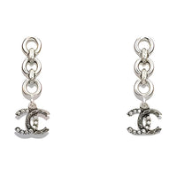 CHANEL Metal Earrings Women's Silver