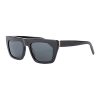 SAINT LAURENT Acetate Metal Nylon Rectangular Sunglasses Unisex Black