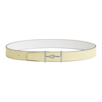 HERMES Calfskin Leather Belts Men's Yellow 3.2cm