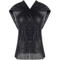 SAINT LAURENT Criss Cross Sleeveless Ribbed Top