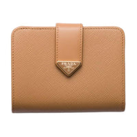 PRADA Leather Wallet Women's Natural