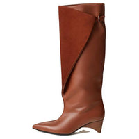 HERMES Hilona Knee-high Boots 5.5cm Women's Brown