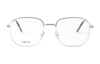 DIOR Metal Tortoiseshell Acetate Fiber Irregular Shape Eyeglass Frames Men's Silver