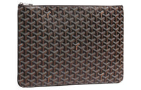 GOYARD SENAT Canvas With Leather Wallet, Toiletry Bag, Clutch Unisex Black