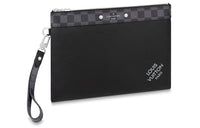 LOUIS VUITTON Pochette To-Go Coated Canvas With Leather Clutch Regular Men's Black