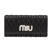 MIU MIU Sheepskin Wallet Women's Black