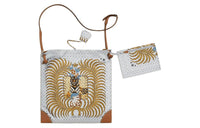 HERMES Silk With Swift Calfskin Shoulder Bag Women's White & Multicolor