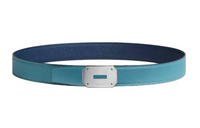 HERMES Double-Sided Design Leather Belts Men's Blue Width: 3.2CM