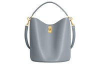 CELINE Smooth Calf Leather Shoulder Bag Crossbody Bag Handbag Regular Women's Blue Gray