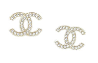 CHANEL 1980 1990 Cc Rhinestone embellished Brooch