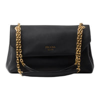 PRADA Leather Handbag Shoulder Bag Women's Black