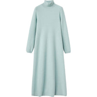 Loro Piana FW24 Long-Sleeved Dresses Women's Lange Green Mixed Color