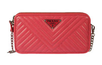 PRADA Leather Shoulder Bag Crossbody Bag Women's Red