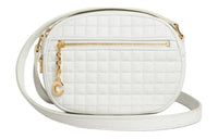 CELINE Calfskin Shoulder Bag Crossbody Bag Small Size Unisex White