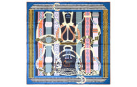 HERMES Silk Scarves Women's Blue