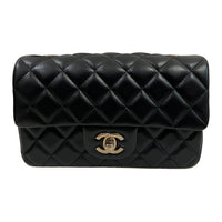CHANEL Lambskin Crossbody Bag Shoulder Bag Mini Women's Black
