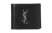 SAINT LAURENT Smooth Leather Wallet Men's Black