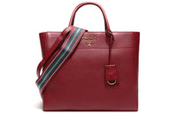 PRADA Cow Leather Handbag Women's Ruby Color