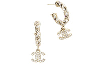 CHANEL Metal Stud Earrings Women's Gold