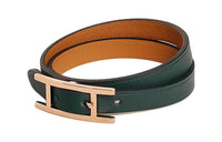 HERMES Swift Calfskin Wristbands Women's Cypress Cyan/sesame