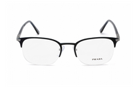 PRADA Metal Rectangular Eyeglass Frames Men's Black