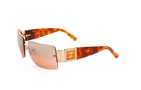 CHANEL Irregular Shape Sunglasses Unisex Tortoiseshell