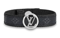 LOUIS VUITTON Canvas Webbing Metal Bangles Unisex