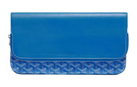 GOYARD Sainte-Marie Canvas With Leather Clutch Medium Size Unisex Blue