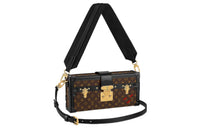LOUIS VUITTON PETITE MALLE Coated Canvas Hard Box Handbag Handbag Shoulder Bag Women's Brown