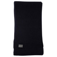 MIU MIU Wool Cashmere Knit Scarves Women's Navy