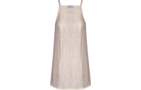 PRADA Triangle Logo Embellished Mesh Dress