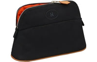 HERMES Bolide Canvas Bowling Bag Canvas Bag Storage Bag Women's Black