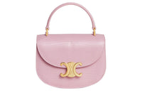 CELINE BesaceTriomphe Lizard Leather Shoulder Bag Crossbody Bag Handbag Women's Light Pink Red