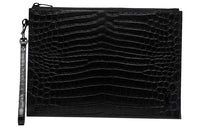 SAINT LAURENT PARIS Grained Leather Handbags Clutches Mini Unisex Black