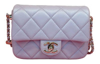 CHANEL Sheepskin Square Chubby Bag Shoulder Bag Crossbody Bag Women's Light Purple