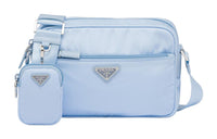 PRADA Recycled Nylon Fabric Crossbody Bag Shoulder Bag Women's Sky Blue