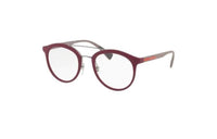 PRADA Acetate Rectangular Eyeglass Frames Unisex Red