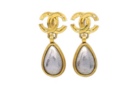 CHANEL 1997 Cc Stone embellished Earrings