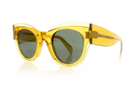 CELINE Acetate Irregular Shape Sunglasses Women's Yellow