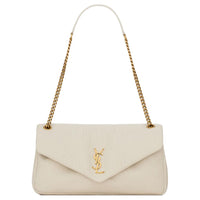 SAINT LAURENT Grain Sheepskin Handbag, Shoulder Bag Women's Vintage White